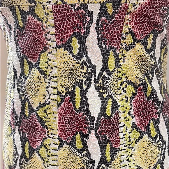 Amazing Vintage 90s Y2K Michael Hoban North Beach Snake Print Bodycon Dress 6